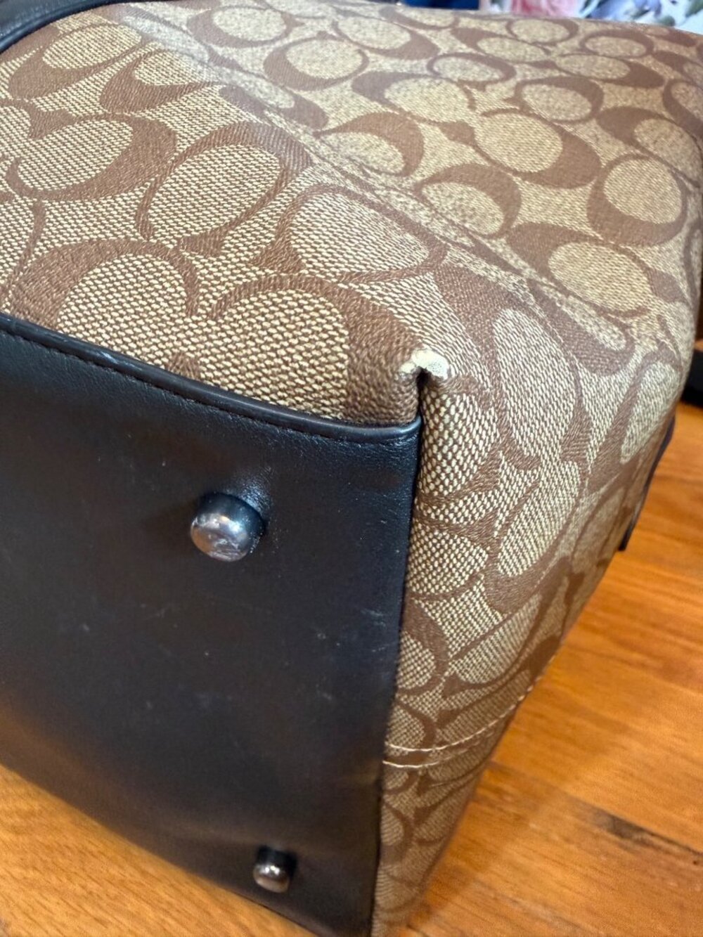 Coach Trekker Bag 52 Weekender Signature Canvas Brown Black - Picture 8 of 14